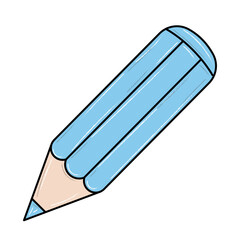 Illustration depicting a blue pencil with highlights on a white background
