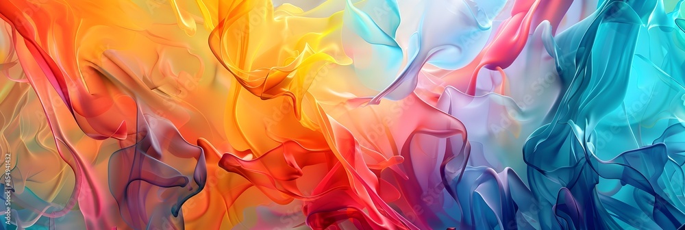 Aufkleber vibrant swirling colors in fluid motion an ethereal captivating abstract visual experience