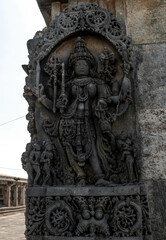 Obraz premium Chennakeshava Temple, also called Keshava or Vijayanarayana Temple in Belur, is a 12th century Hindu temple. Karnataka, India.