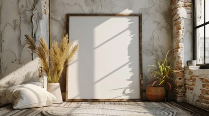 Mockup poster frame close up
