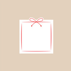 赤色正方形フレーム_和風_単品