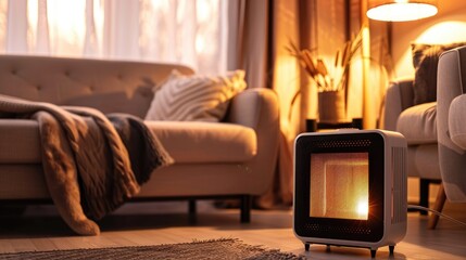 Fototapeta premium Electric space heater in contemporary living area