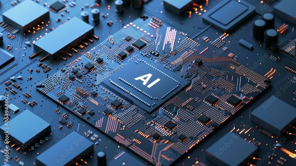 Poster artificial intelligence or modern technology high tech background