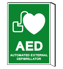 AED Automated External Defibrillator Symbol Sign, Vector Illustration, Isolate On White Background Label .EPS10