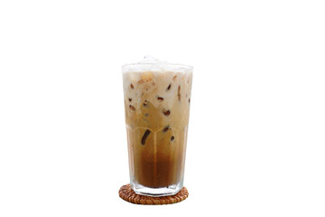 iced coffee, white background, drink