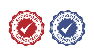 Authorized badge design template illustration