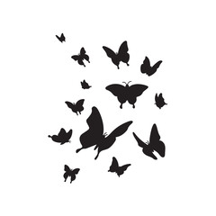 silhouettes of butterflies