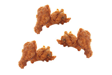 Crispy fried chicken. Food on a white background.