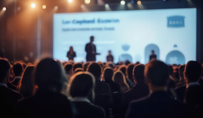 Innovative Product Showcase Captivates Entrepreneurs at Leadership Conference - Blurred Background with Copy Space