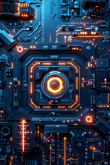 Futuristic background image for tech products with digital elements.
