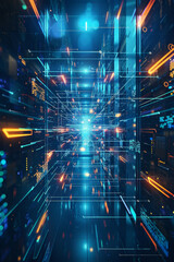 Fototapeta premium Futuristic background for tech products with abstract designs and digital elements.