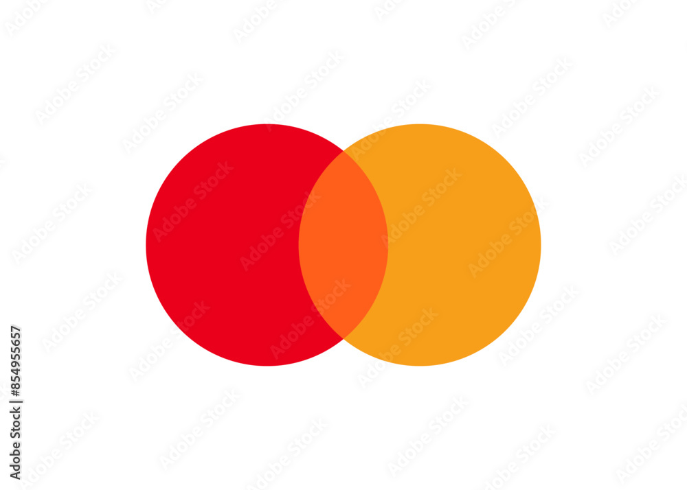 Wall mural Mastercard logo. Debit, credit card icon isolated vector illustration