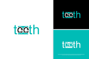 Vector denture or dental logo illustration design template