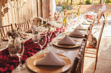 table set for a wedding reception