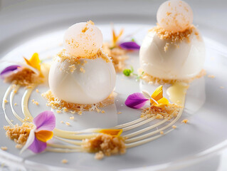 Fototapeta premium Molecular Gastronomy Desserts: Plated Desserts