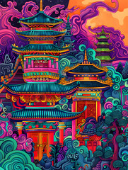 cartoon illustrator card or background .