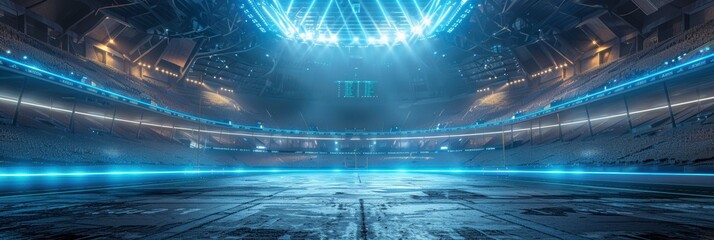 3D stadium background: technology room product circle glow effect, portal stand studio scene white design, photorealistic, Close-up, mix color, Leading lines, centered in frame