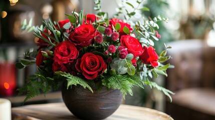 Red roses arrangement