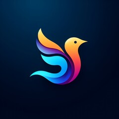Obraz premium AI Generate of Abstract Logo in the Shape of Bird. Vector, Logo, Symbol.