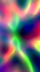 Neon colorful splashes grainy vertical background 8K 9:16. Grunge texture. Rough abstract fluorescent rainbow gradient: acid green, yellow, orange, bright pink, blue, red, purple. Urban graffiti style