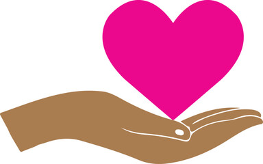 A vector art and illustration of heart symbol with Hand