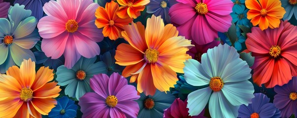 Colorful flower pattern creating an artistic background