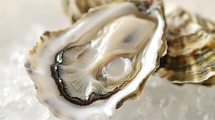 Naklejka premium fresh oysters, close-up food photography
