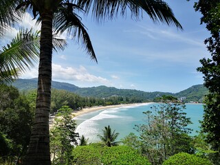 Obraz premium View at Kamala Beach Phuket from the Kamala viewpoint, Thailand