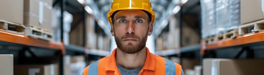 Warehouse Worker in Hard Hat.