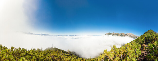Panoramic View from Schattenberg Mountain with Counds and Mountains