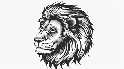 Obraz premium Vector illustration of lion head tattoo