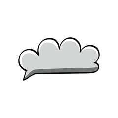 Speech bubble clouds Comic speech bubble with emotion. Hand drawing. Color vector illustration in cartoon line style.
