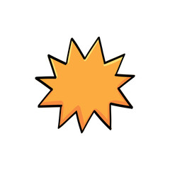 Speech bubble star. Comic speech bubble with  emotion. Hand drawing. Color vector illustration in cartoon line style.