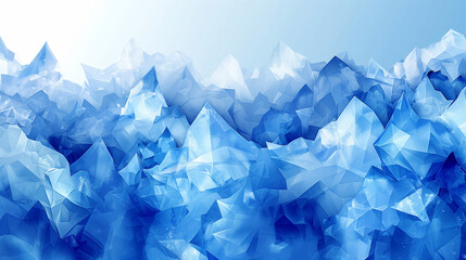 Obraz premium A stunning array of angular, blue crystalline structures, forming a jagged, abstract icy landscape.