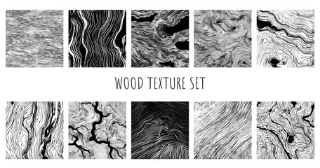 Organic textures set. Crosshatch, wood, waves, linear and other stroke. Freehand organic line stroke textured.