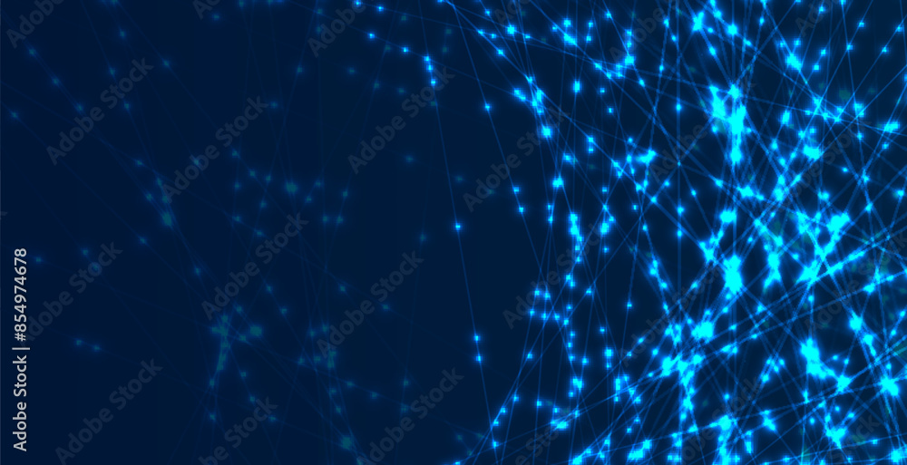Aufkleber abstract technology background with lines and glowing dots