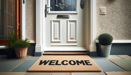 Welcome mat at the entrance of a home