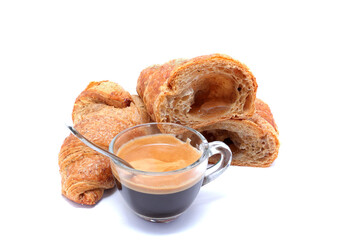 croissants and cup of coffee