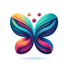 AI Generate of Abstract Logo in the Shape of Butterfly. Vector, Logo, Symbol.