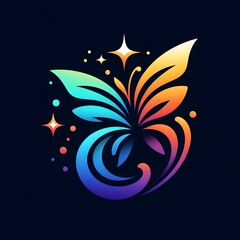 Obraz premium AI Generate of Abstract Logo in the Shape of Butterfly. Vector, Logo, Symbol.