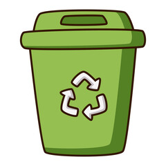 Green recycle bin icon.