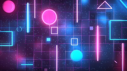 Obraz premium futuristic, abstract, illustration, design, laser, night, technology, blue, bright, vector, background, galaxy, glowing, poster, template, sky, nostalgia, purple, light, striped, geometric, 1980, retr