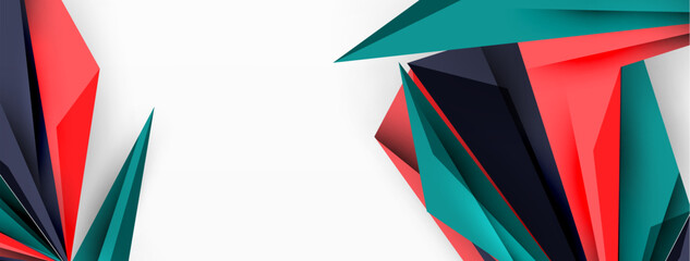 Minimal geometric abstract background. Low poly dynamic triangle design. Trendy techno business template for wallpaper, banner, background or landing