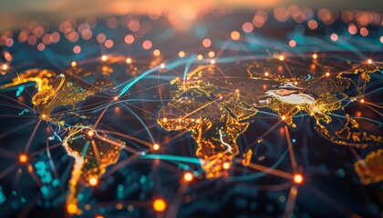 Global trade mapping  navigating crucial shipping routes and optimizing supply chain logistics