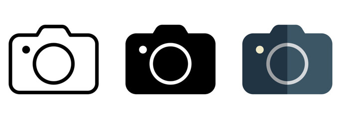 Camera icon. Photography symbol. Flat photo camera illustration.