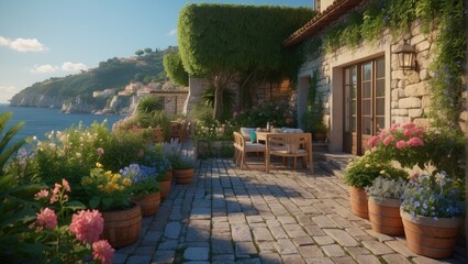 Obraz premium Sunny holiday terrace