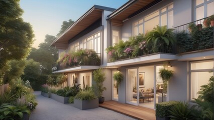 Fototapeta premium Beautiful family house