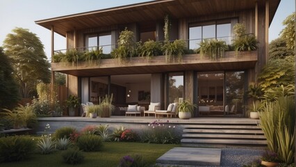 Fototapeta premium Beautiful family house