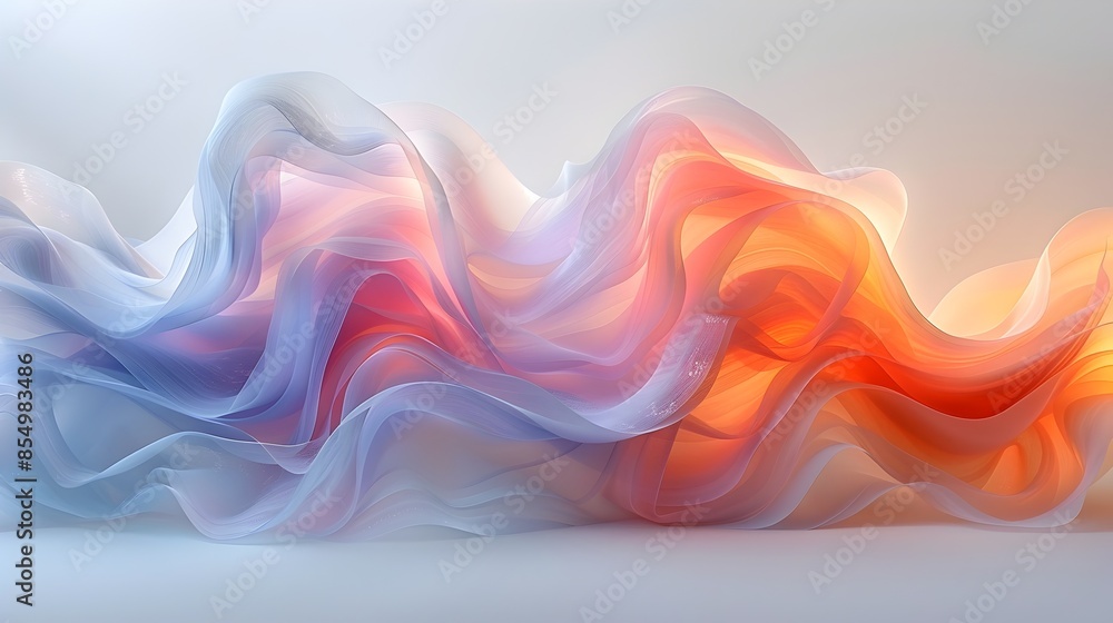 Poster minimalist abstract study with soft muted lines on crisp white canvas