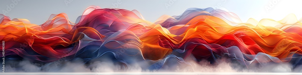 Poster captivating saturated bands weaving mesmerizing 3d abstract art display